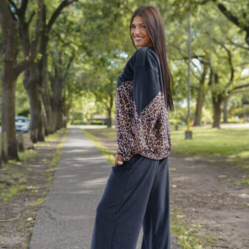 Pantalón palazzo de plush super ancho