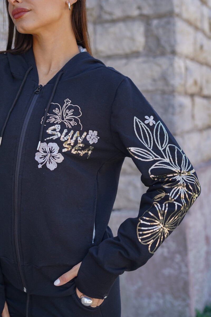 Campera rustica con bordado de lentejuelas - Image 4